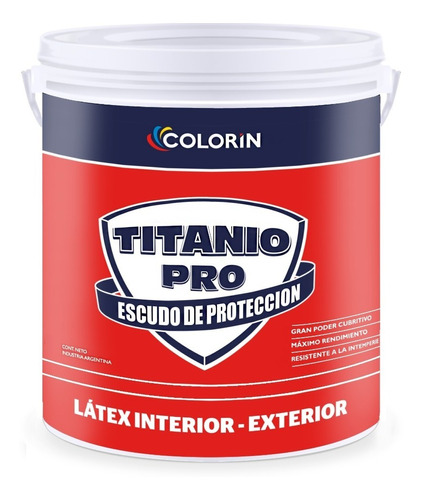 Látex Titanio Pro Interior Exterior Colorin 20 Lt