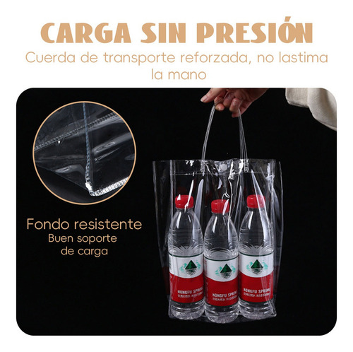 - 50 Pzs Bolsas De Regalo Pvc Transparente Con Asa Y Botones
