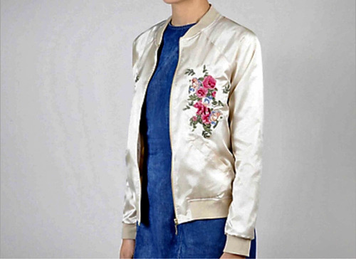 Casaca Mujer Estilo Bomber Bordada Sybilla Nueva