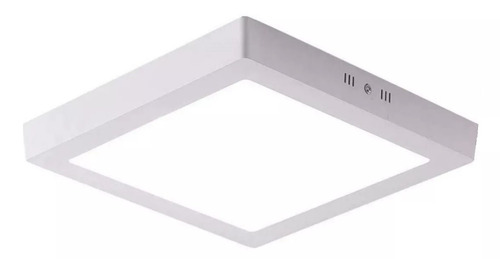 Foco Panel Led 18w Plafón Cuadrado Marco Blanco Sobrepuesto 22x22 Cm Luz Neutra 4000°k 220v Demasled