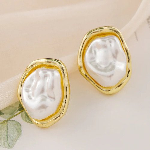 Pendientes De Metal De Diseño Simple Irregular Para Mujer De