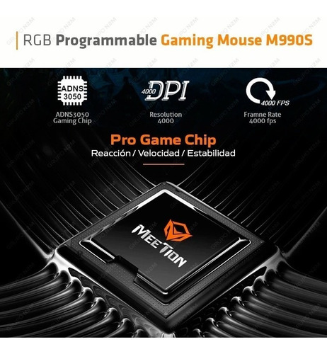 Imagen 4 de 10 de Mouse Gamer Programable Rgb Gaming B Meetion M990s Premium