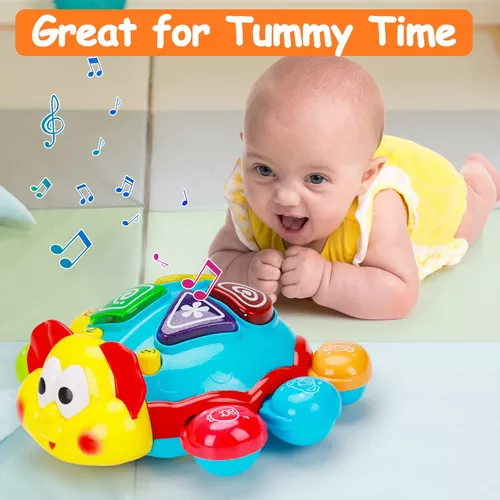 Juguetes para bebés de 6 a 12 meses, juguete de tiempo boca abajo para  12-18 meses, juguetes musicales para gatear tortugas con luz y sonido,  regalo