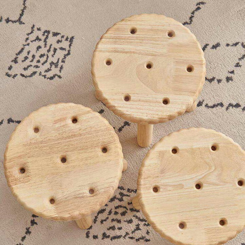 Silla Infantil De Madera Con Figuras De Galletas, Banco
