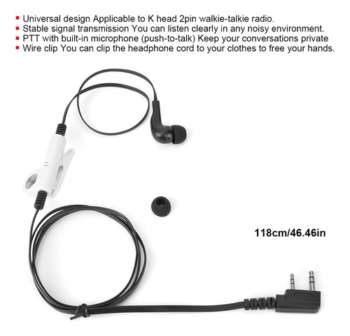 Auriculares De Auriculares Radio Ptt Micrófono En El