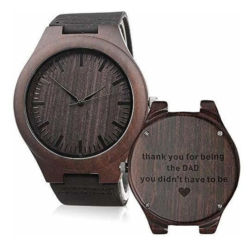 Reloj De Madera Con Grabado Personalizado Para Papa, Regalo