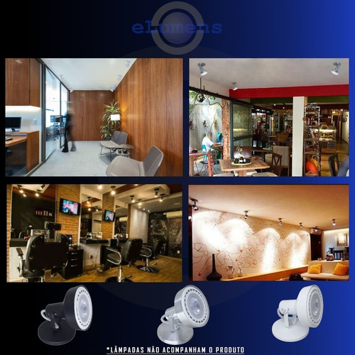 Imagem 4 de 7 de Spot P/ Ar111 Led C/ Soquete Bocal Gu10 Para Sobrepor