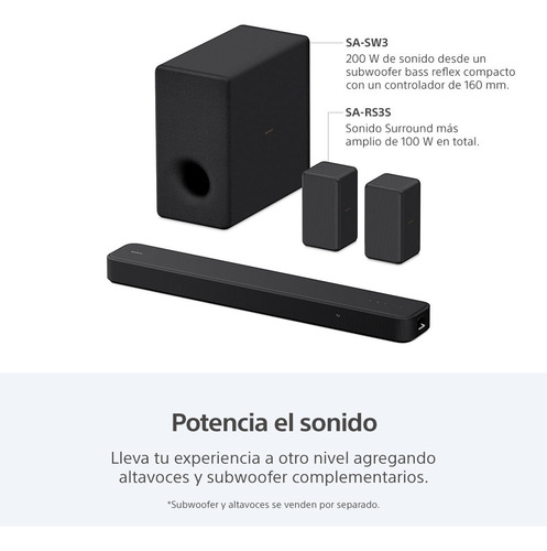 Barra De Sonido De 3.1 Canales Dolby Atmos Ht-s2000 Sony