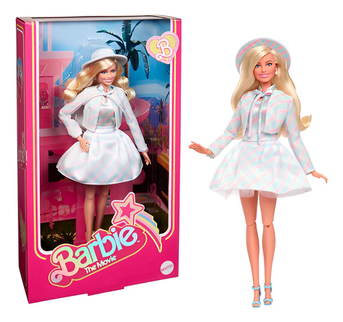 Barbie La Pelicula Margot Robbie Dressplaid Collectible Doll