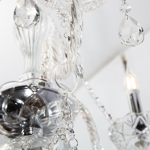 Imagen 6 de 10 de Candil Cristal Vintage Clásico Traslúcido E12 40w 3 Luces