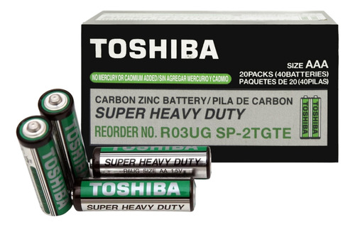 Pilas Aaa Super Heavy Duty Carbon Toshiba R03ug Pack 10 Pila