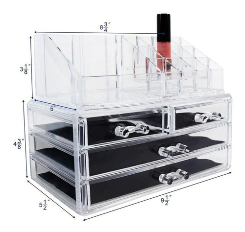 Imagen 6 de 7 de Organizador De Maquillaje Cosmetiquero Joyero Acrílico