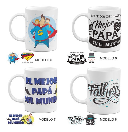 Imagen 3 de 10 de Caja Con 36 Tazas Día Del Padre 12 Diseños Papá