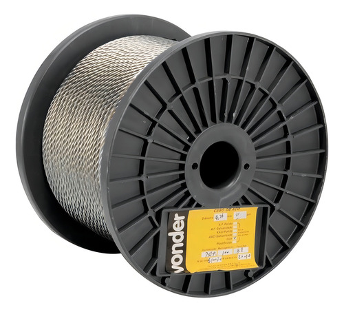 Cabo De Aço Inox Alma De Aço 4,76 Mm 3/16 6 X 19 - Vonder