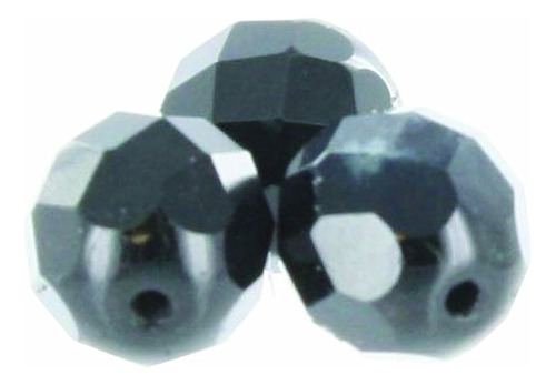 ~? Top Brass Glass Bead (paquete De 10), 10 Mm, Negro