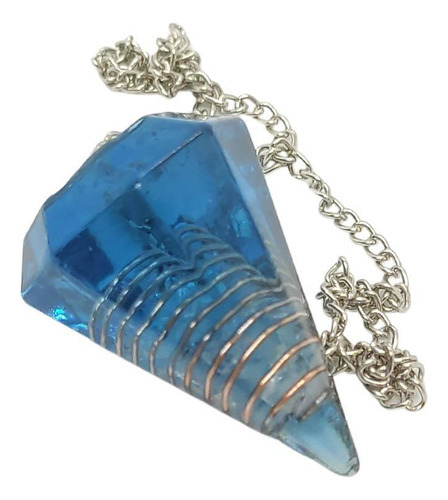 Orgonite Pêndulo Raio Azul - Cristal Purificação