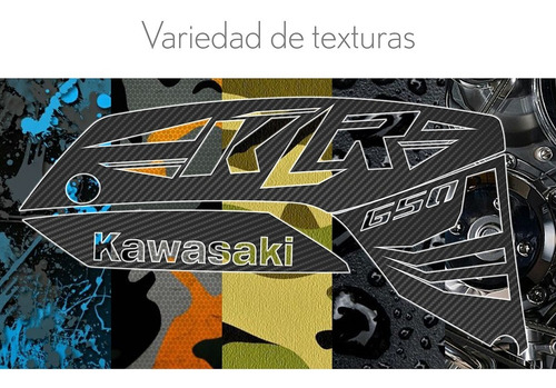 Imagen 8 de 8 de Calcomanias Klr 650 Carbono Y Textura Full Color Designpro
