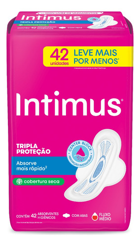 Absorvente Externo Intimus Tripla Proteção Seca com Abas 42 unidades