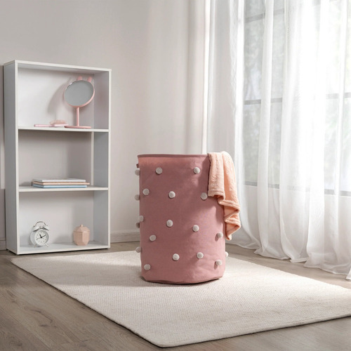 Cesto Multiusos Pink Dots Vianney Color Rosa Claro