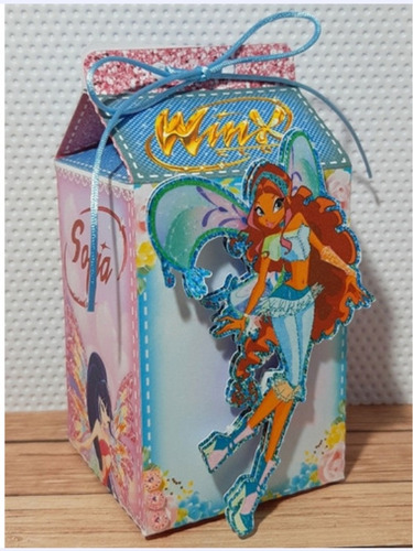 10 Cajitas Milk Box En 3d De Club Winx