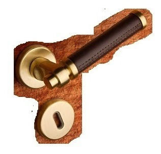 Imagen 3 de 6 de Manija Doble Terra Anahi Combinado Dorado/cuero Marron Compl
