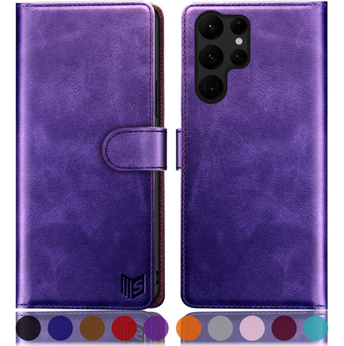 Funda Suanpot Flip Billetera Para Galaxy S23 Ultra Violeta