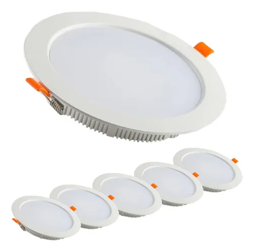 Pack 6 Panel Led Embutido Redondo 6w