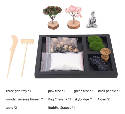 Kit De Jardín Zen Geytetqi, Mini Jardín Zen Para Escritorio
