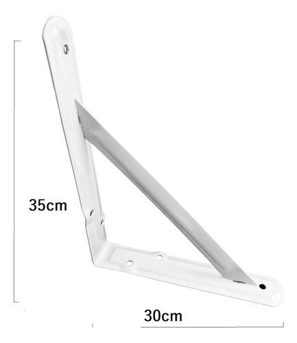 Mensula Base Repisa Soporte Estante Blanca 12pza 30x35cm #7 Color Blanco