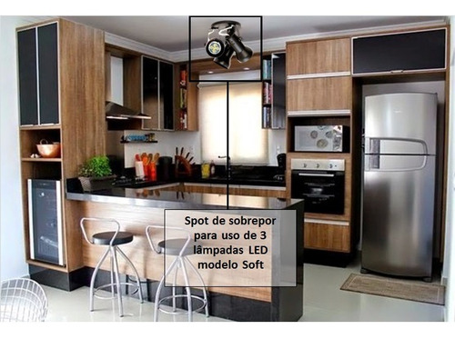 Imagem 4 de 5 de Spot Triplo Teto Para 3 Lampadas Led Par20 Ou Comum - Full