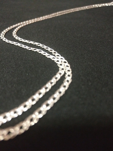 Imagen 6 de 8 de Cadena De Plata Fina 925 Tejido Doble - Unisex Hombre Mujer