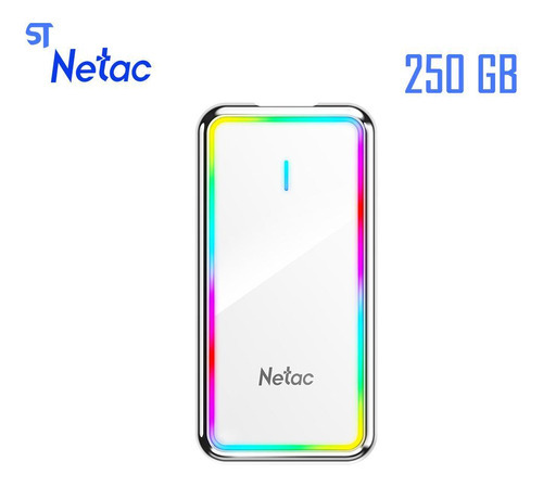 Ssd Externo 250gb Rgb Netac Usb-c Usb 3.2 Leitura 550 Mb/s