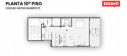 Departamento 2 Ambientes - Gavilan, Flores