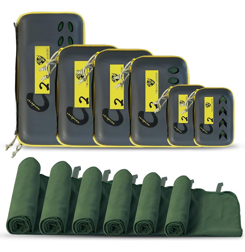 Toalla De Camping De Microfibra Con Funda Eva 59 X 30 Cm