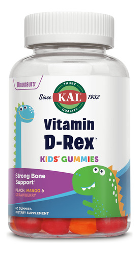 Vitamin D-rex 60 Gomitas Kal Kids Sabor A Frutas