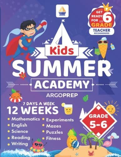 Book : Kids Summer Academy By Argoprep - Grades 5-6 12 Week