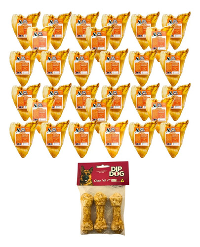 Kit 20 Orelha Bovina Desidratada Dip Dog + Brinde Especia