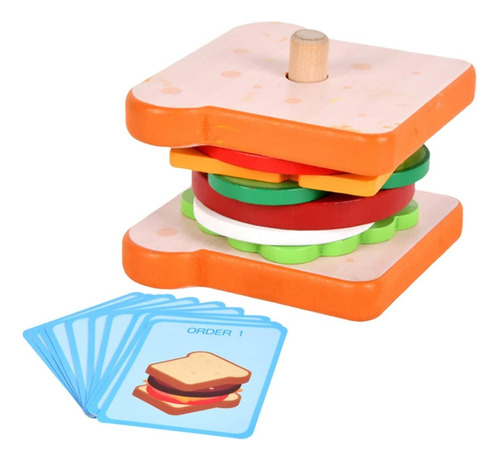 Sandwich De Madera Juego Didáctico Montessori Apilamiento