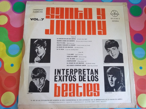 Santo Y Johnny Lp Interpretan Exitos De Los Beatles (Usado)