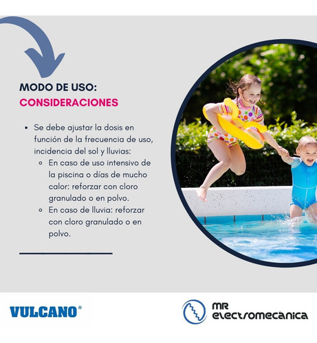 Imagen 6 de 10 de Cloro Pileta Piscina Pastillas Vulclor 50 Gr. X 1 Kg