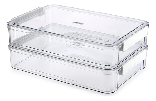 Btsky Paquete De 2 Cajas De Almacenamiento Apilables De Plás