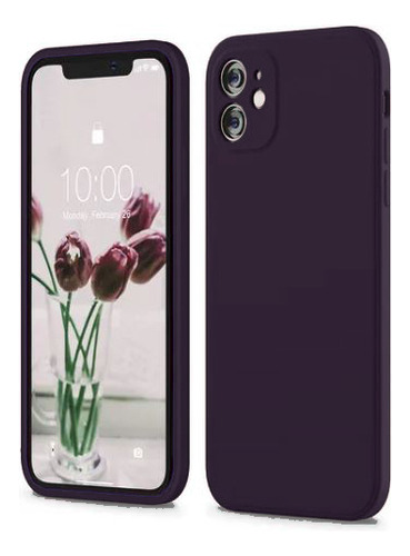 Carcasa Full Silicona Cubre Cámaras Para iPhone 11 (2 Cámaras) - Color Púrpura