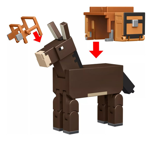 Minecraft Figura De Acción Paquete Steve Y Mula 3.25 Pulgadas