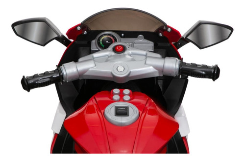 Apache Moto Rojo Blanco Montable Eléctrica Niños 3 A 8 Años Color Blanco/rojo