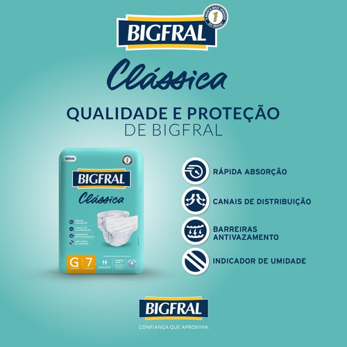 Imagem 3 de 5 de Fralda Bigfral Clássica Tamanho G - 7 Unidades