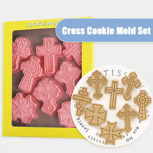 Moldes Cortador Galletas Cruces 8 Pzas ( No Silicona) 