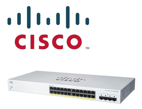 Imagen 1 de 4 de Switch Cisco Cbs220-24t-4g Admin. L2 De 24 Puertos + 4 Sfp