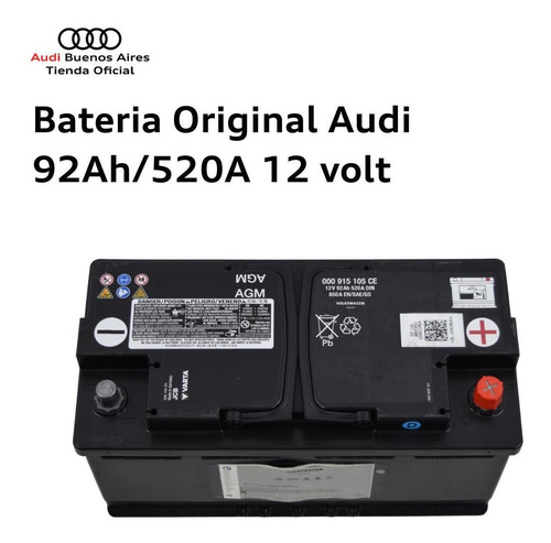 Imagen 4 de 7 de Batería 92ah/520a Audi Q5 2009 Al 2021