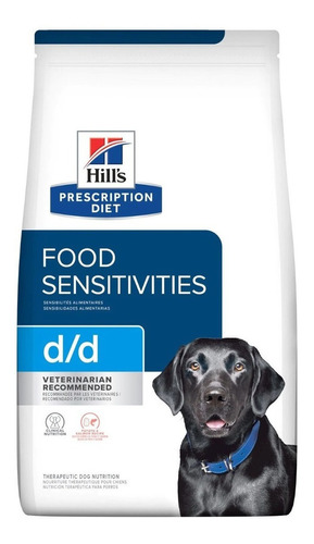 Alimento Hill's Prescription Diet Food Sensitivities d/d para perro adulto todos los tamaños sabor papa y salmón en bolsa de 25lb