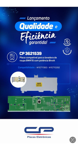 Kit Placa Potência Brastemp Compatível Bwk15 W10711360